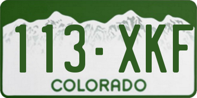 CO license plate 113XKF