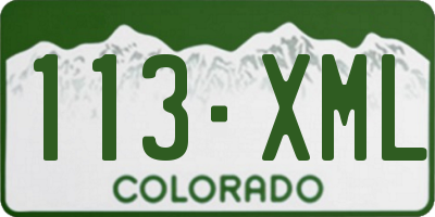 CO license plate 113XML