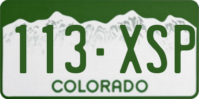 CO license plate 113XSP