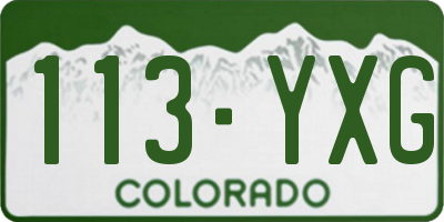 CO license plate 113YXG