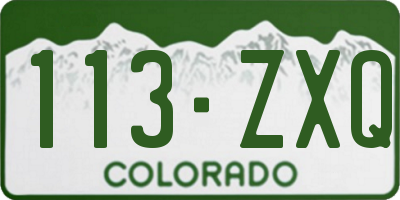 CO license plate 113ZXQ