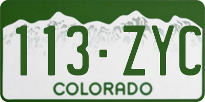 CO license plate 113ZYC
