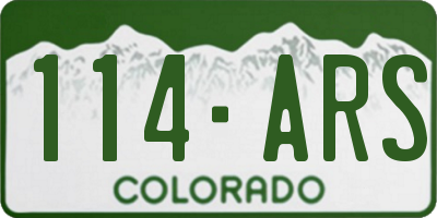 CO license plate 114ARS