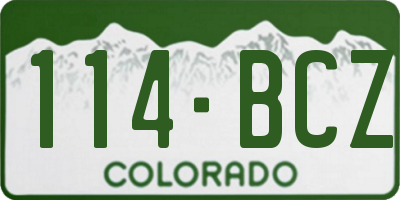 CO license plate 114BCZ