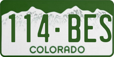 CO license plate 114BES