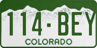 CO license plate 114BEY