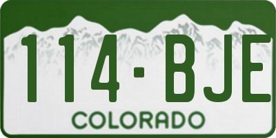 CO license plate 114BJE