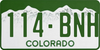CO license plate 114BNH