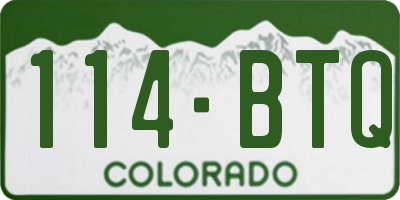 CO license plate 114BTQ