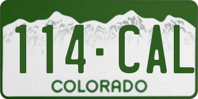 CO license plate 114CAL