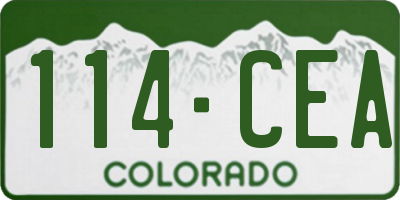 CO license plate 114CEA