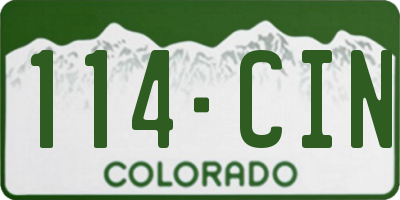 CO license plate 114CIN