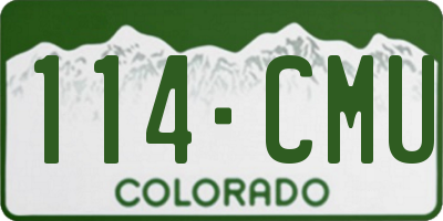CO license plate 114CMU