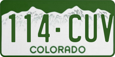 CO license plate 114CUV