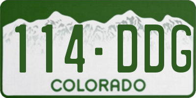 CO license plate 114DDG