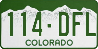 CO license plate 114DFL