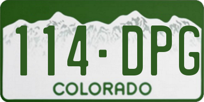 CO license plate 114DPG