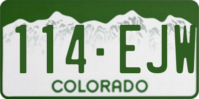 CO license plate 114EJW