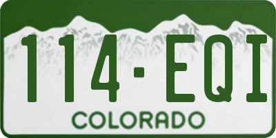 CO license plate 114EQI