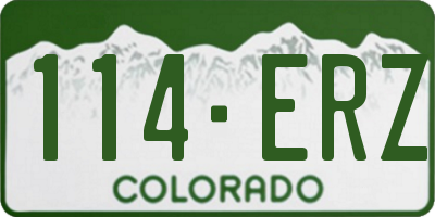 CO license plate 114ERZ