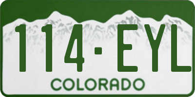 CO license plate 114EYL