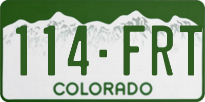 CO license plate 114FRT