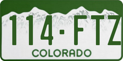 CO license plate 114FTZ
