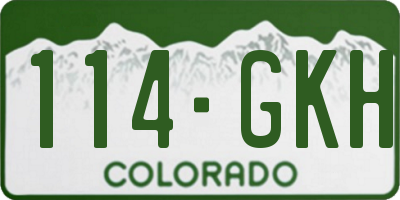 CO license plate 114GKH