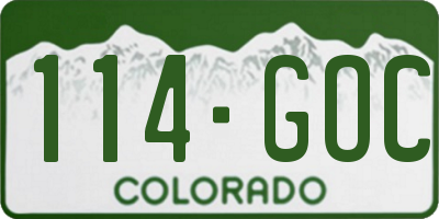 CO license plate 114GOC