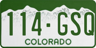 CO license plate 114GSQ