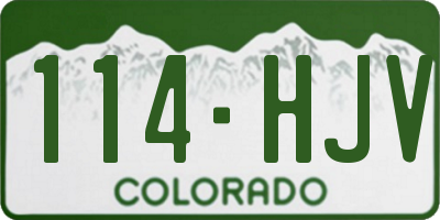 CO license plate 114HJV