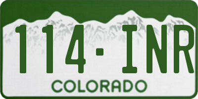 CO license plate 114INR