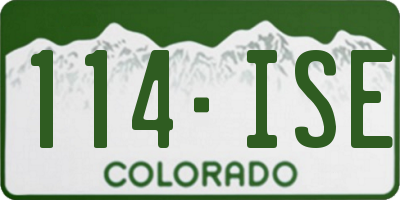 CO license plate 114ISE