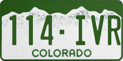 CO license plate 114IVR