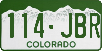 CO license plate 114JBR