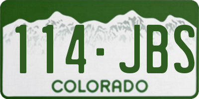 CO license plate 114JBS
