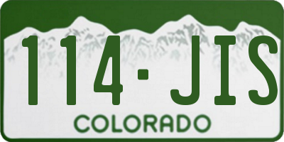 CO license plate 114JIS
