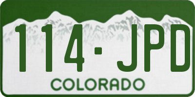 CO license plate 114JPD