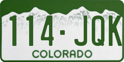 CO license plate 114JQK