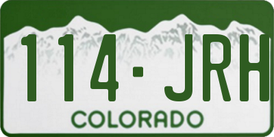 CO license plate 114JRH