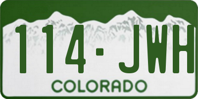 CO license plate 114JWH