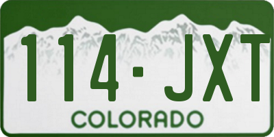 CO license plate 114JXT
