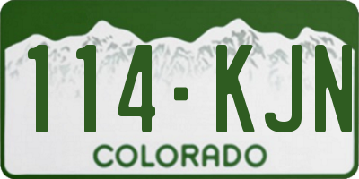 CO license plate 114KJN