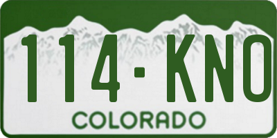 CO license plate 114KNO