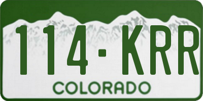 CO license plate 114KRR