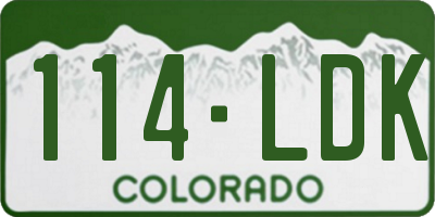 CO license plate 114LDK
