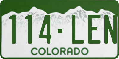 CO license plate 114LEN
