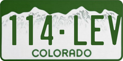 CO license plate 114LEV