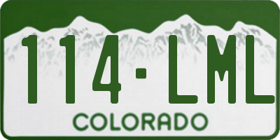 CO license plate 114LML
