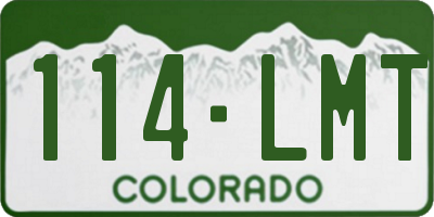 CO license plate 114LMT